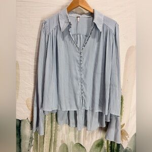 Free People Long Sleeve Striped Bell Sleeve 🌵Small